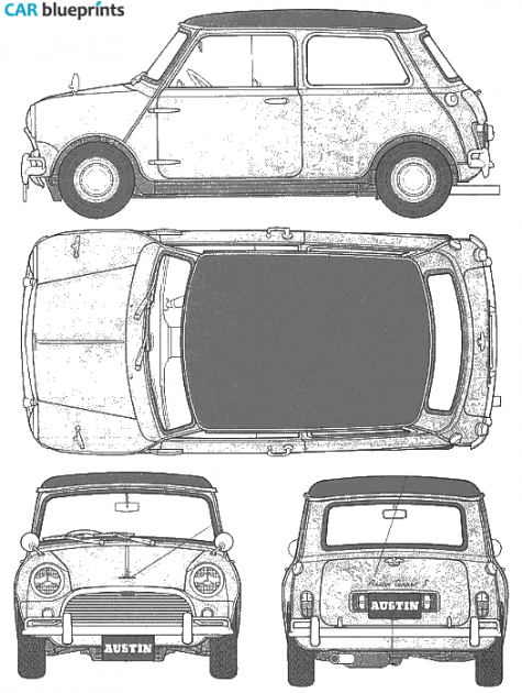 1961 Austin Mini Cooper 1275 Hatchback blueprint