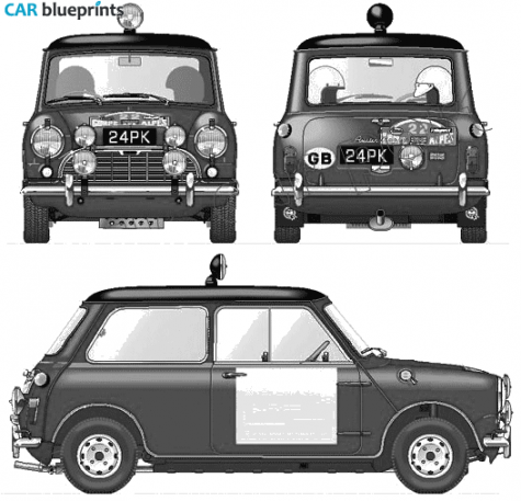 1963 Austin Mini Cooper S Hatchback blueprint