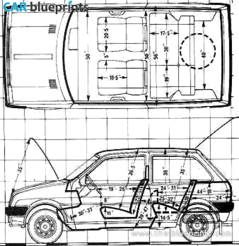 1980 Austin Mini Metro 1.3 HLS Hatchback blueprint