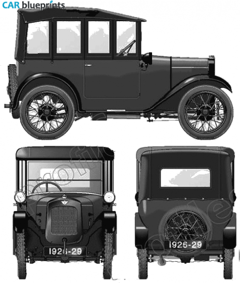 1926 Austin Seven AD Tourer Sedan blueprint