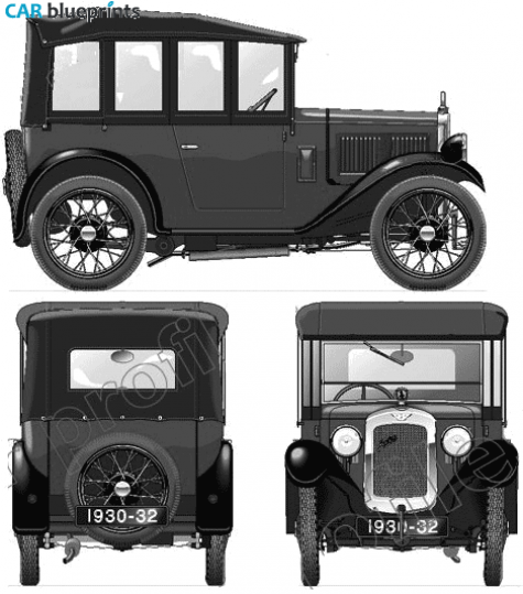 1930 Austin Seven AF Tourer Sedan blueprint