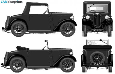 1934 Austin Seven Opal Cabriolet blueprint