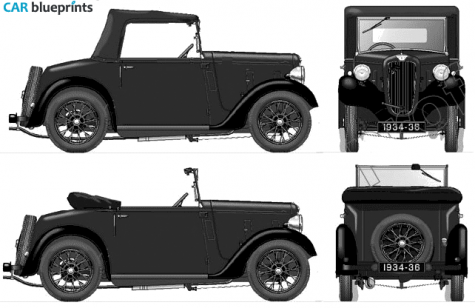 1934 Austin Seven Opal Cabriolet blueprint