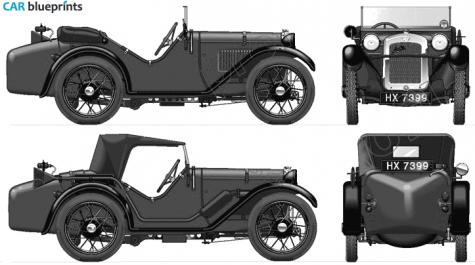 1934 Austin Seven Ulster Replica Cabriolet blueprint