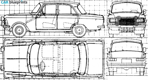 1976 AZLK Moskvich 412 Sport Sedan blueprint