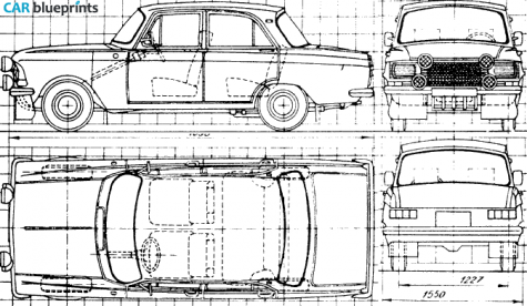 1967 AZLK Moskvich 412 Sedan blueprint