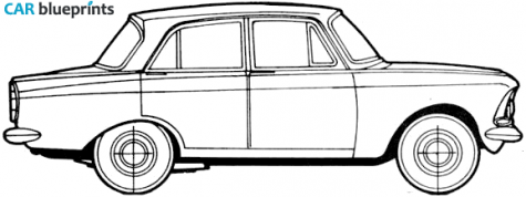 1965 AZLK Moskvich 408 Sedan blueprint