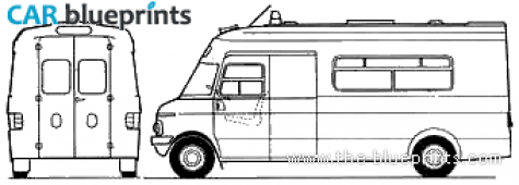 1976 Bedford Ambulance Van blueprint