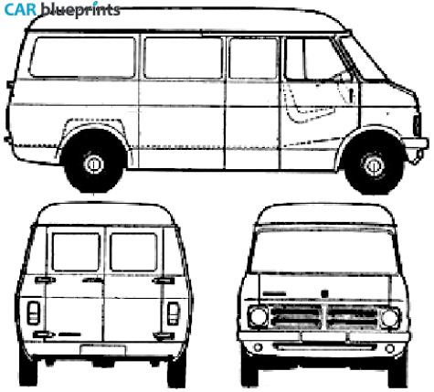 1974 Bedford LWB Van blueprint