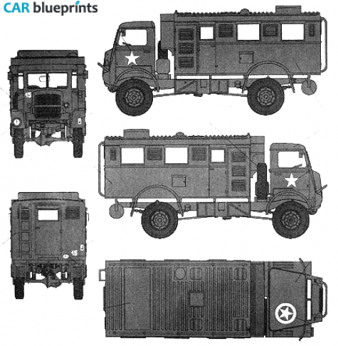 1941 Bedford QLD 3 ton 4x4 wireless Truck blueprint