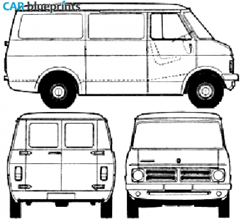 1974 Bedford CF SWB Van blueprint