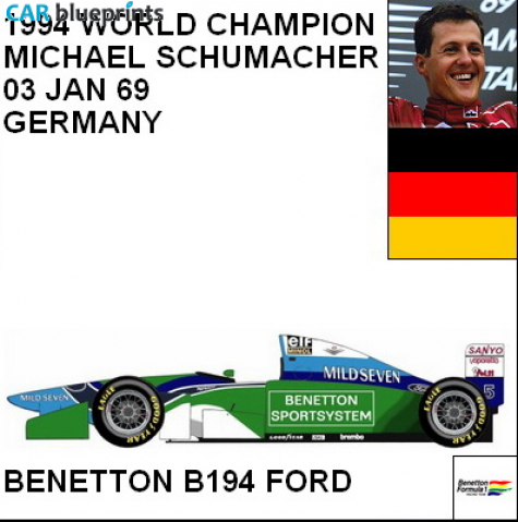 1994 Benetton B194 Ford F1 OW blueprint