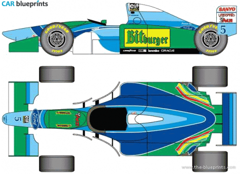 1994 Benetton B194 F1 GP OW blueprint