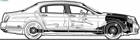 2010 Bentley Continental Flying Spur Speed Sedan blueprint