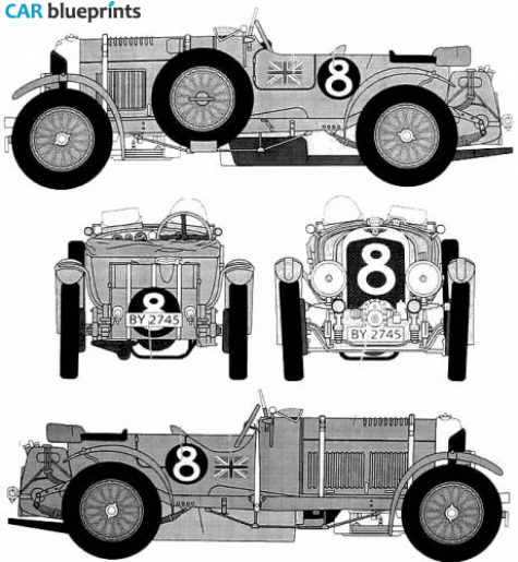 1930 Bentley 4.5LBlower Le Mans OW blueprint