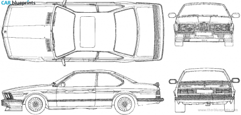 1986 BMW Alpina B7 Turbo (BMW 635 CSi) Coupe blueprint