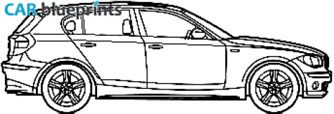 2004 BMW 1-Series E87 5-door Hatchback blueprint