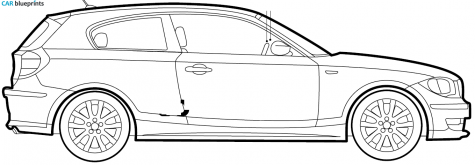 2009 BMW 1-Series E81 3-door Hatchback blueprint