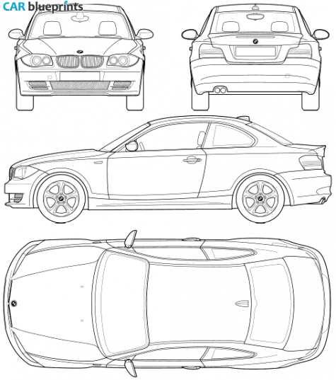 2008 BMW 1-Series E82 Coupe blueprint