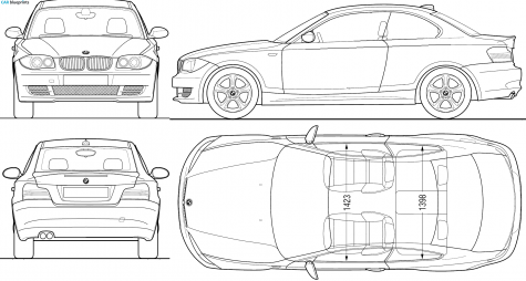 2008 BMW 1-Series E82 Coupe blueprint