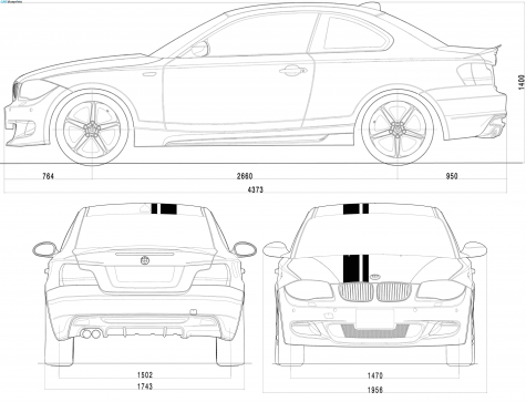 2009 BMW 1-Series E82 Tii Coupe blueprint