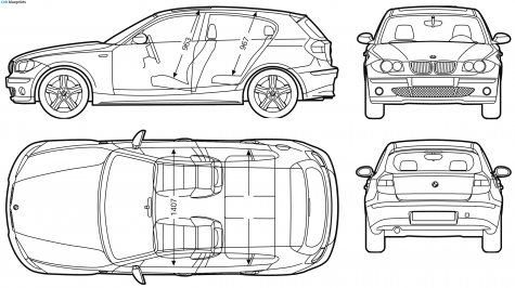 2004 BMW 1-Series E87 Hatchback blueprint