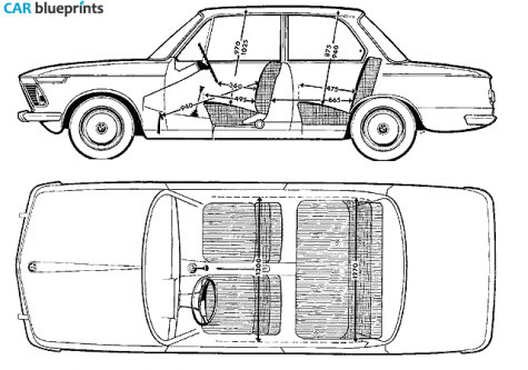 1966 BMW 1602 2-door Sedan blueprint