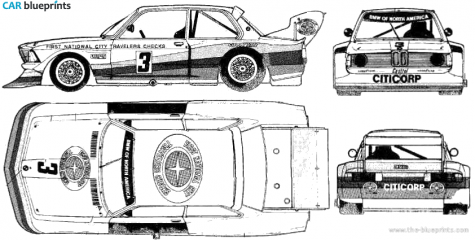 BMW 2002 TII Group 4 Coupe blueprint