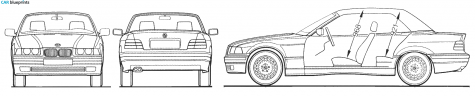 1997 BMW 3-Series E36 Cabriolet blueprint