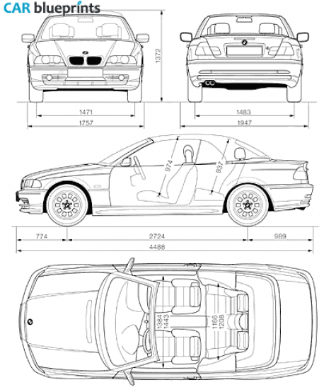 2000 BMW 3-Series E46 Cabriolet blueprint