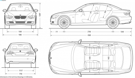 2007 BMW 3-Series E92 Coupe blueprint