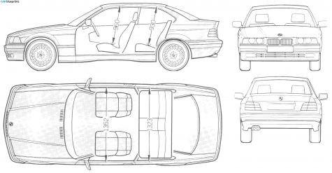 1992 BMW 3-Series E36 Coupe blueprint