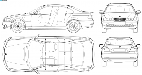 2004 BMW 3-Series E46 Coupe blueprint