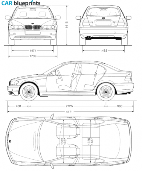 2004 BMW 3-Series E46 Sedan blueprint