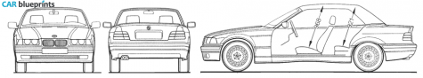 1996 BMW 3-Series E36 328 Cabriolet blueprint