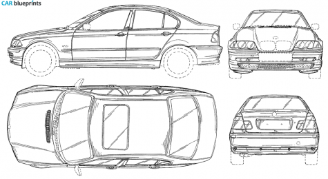 1998 BMW 3-Series E46 Sedan blueprint