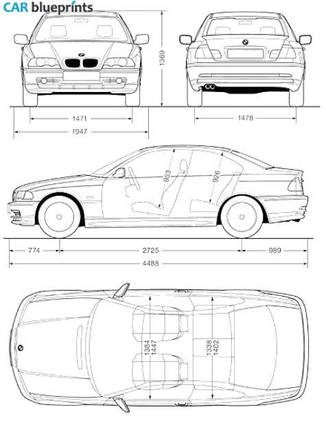 1999 BMW 3-Series E46 Coupe blueprint