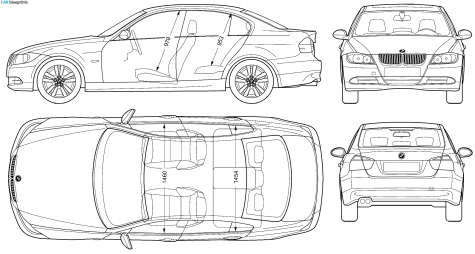 2006 BMW 3-Series E90 Sedan blueprint