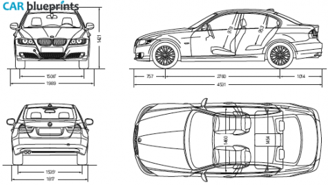 2008 BMW 3-Series E90 Sedan blueprint