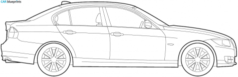 2009 BMW 3-Series E90 Sedan blueprint