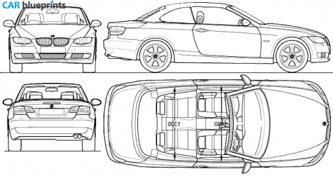 2009 BMW 3-Series E93 Cabriolet blueprint