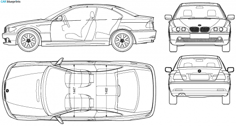 2004 BMW 3-Series E46 Coupe blueprint