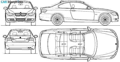 2009 BMW 3-Series E92 Coupe blueprint