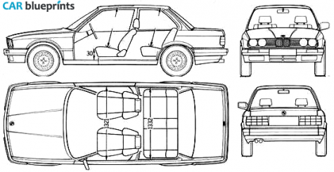 1987 BMW 3-Series E30 5-door Sedan blueprint