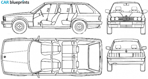 1987 BMW 3-Series E30 Touring Wagon blueprint