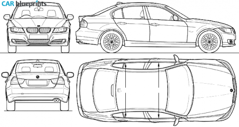 2005 BMW 3-Series E90 Limousine blueprint