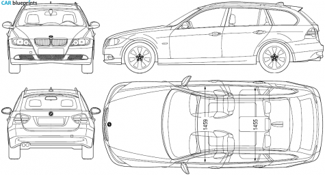 2006 BMW 3-Series E91 Touring Wagon blueprint