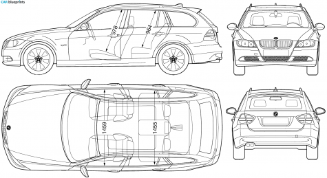 2006 BMW 3-Series E91 Touring Wagon blueprint