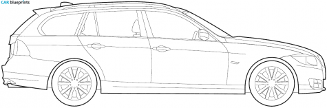 2010 BMW 3-Series E91 Touring Wagon blueprint