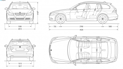 2007 BMW 3-Series E91 Touring Wagon blueprint